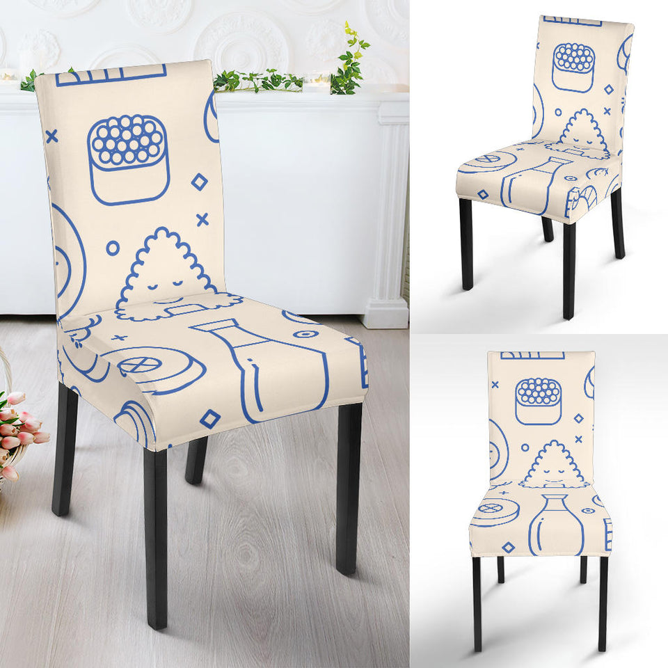 Cute Sushi Icon Pattern Dining Chair Slipcover