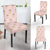 Golden Retriever Pattern Print Design 02 Dining Chair Slipcover