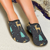 Deers Star Tree Pattern Aqua Shoes