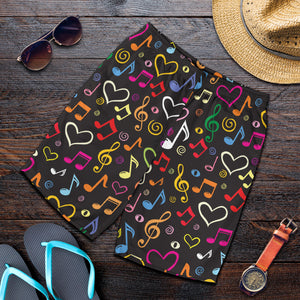 Music Notes Pattern Print Design 02 Men Shorts