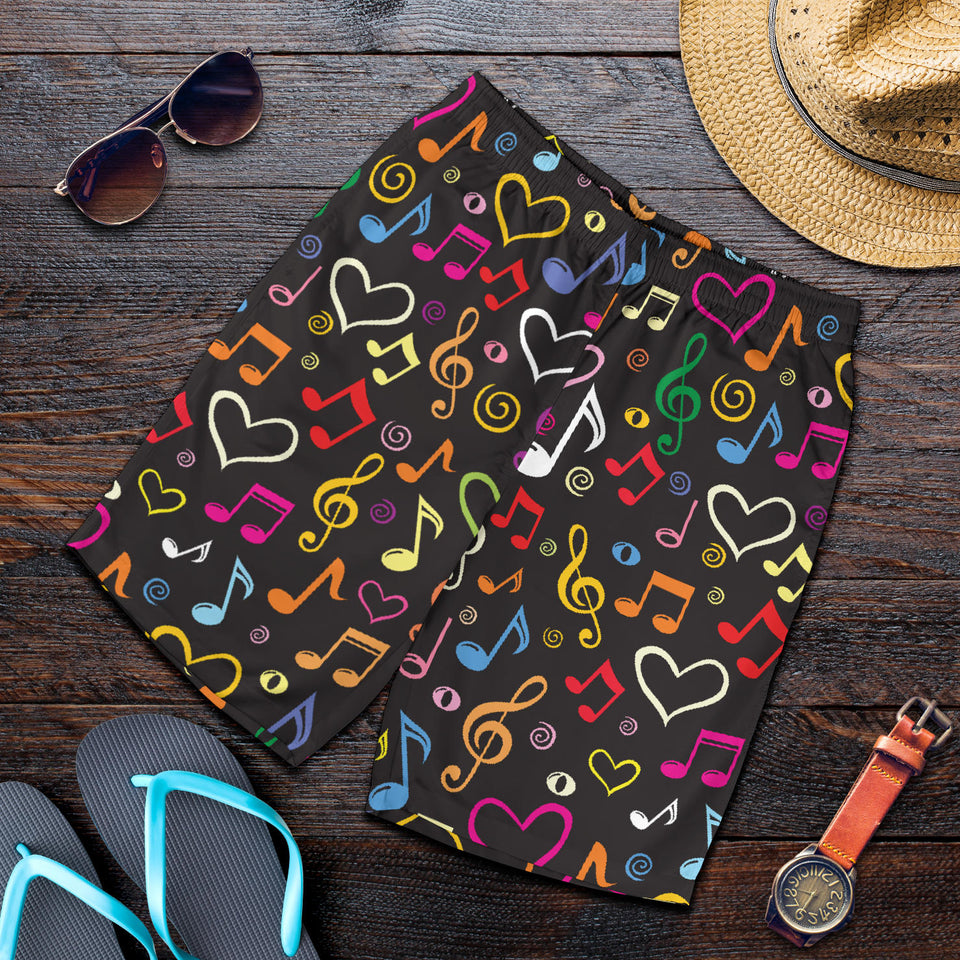 Music Notes Pattern Print Design 02 Men Shorts