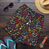 Music Notes Pattern Print Design 02 Men Shorts