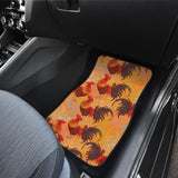 Red Rooster Chicken Cock Pattern Front And Back Car Mats