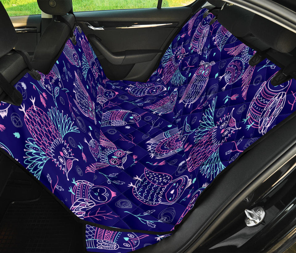Cute Owls Pattern Boho Style Ornament Dog Car Seat Covers