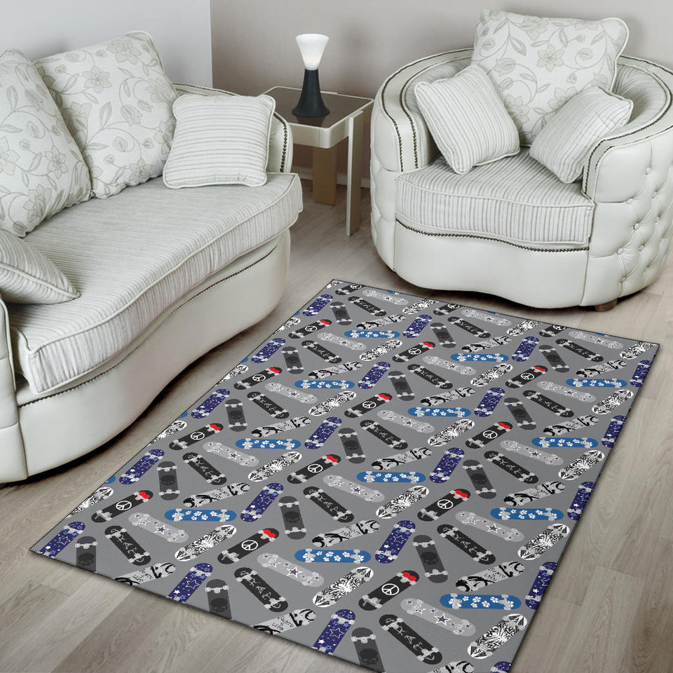 Skate Board Pattern Print Design 03 Area Rug