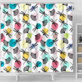 Dragonflies Ginkgo Leaves Pattern Shower Curtain Fulfilled In US