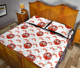 Daruma japanese wooden doll design pattern Quilt Bed Set