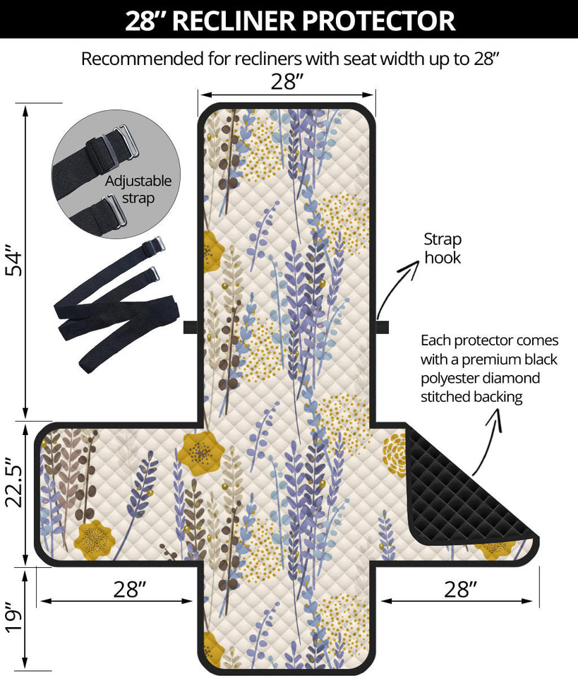 Lavender modern pattern blackground Recliner Cover Protector