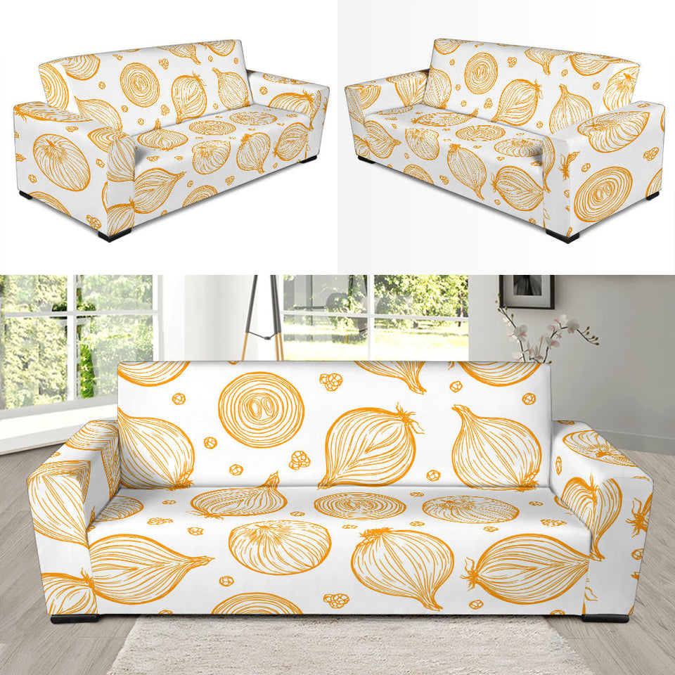 Hand Drawn Onion Pattern Sofa Slipcover