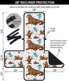 sea lion Seals jellyfish pattern Recliner Cover Protector