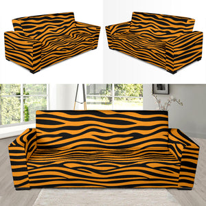 Bengal Tigers Skin Print Pattern Background Sofa Slipcover