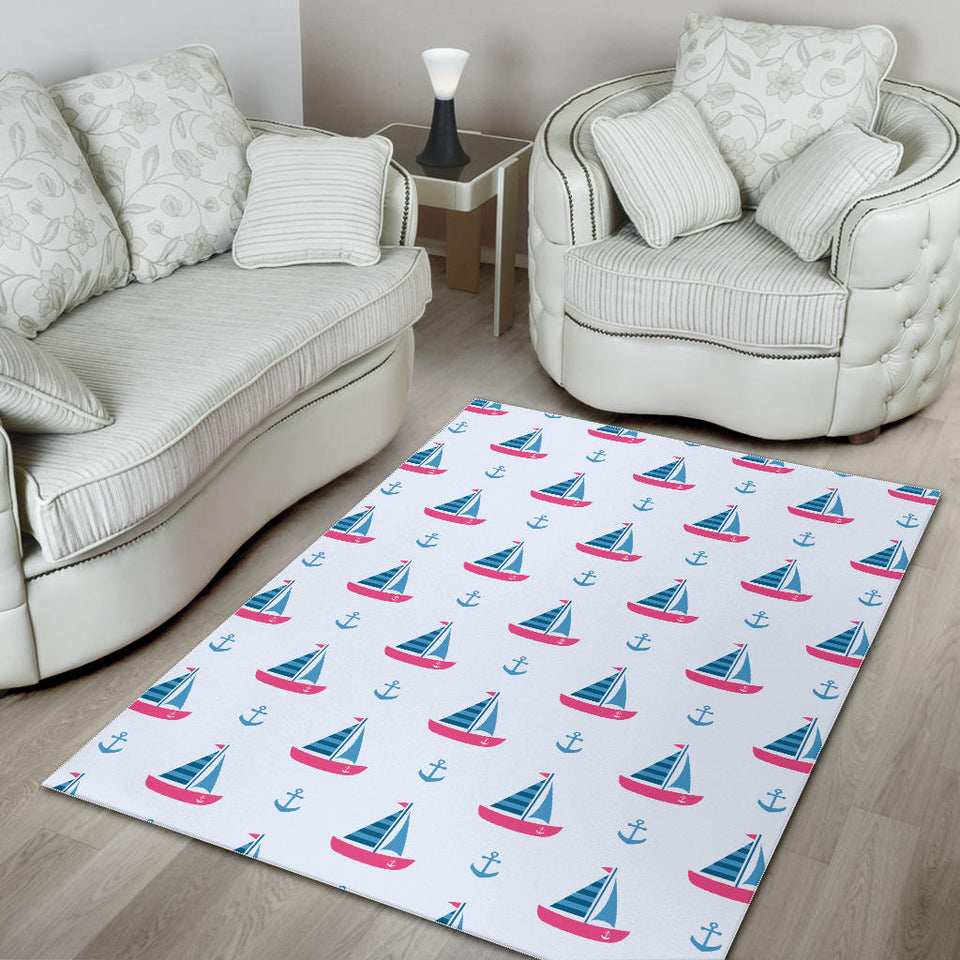 Sailboat Anchor Pattern Area Rug