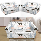 Polar Bears Star Poka Dot Pattern Loveseat Couch Slipcover