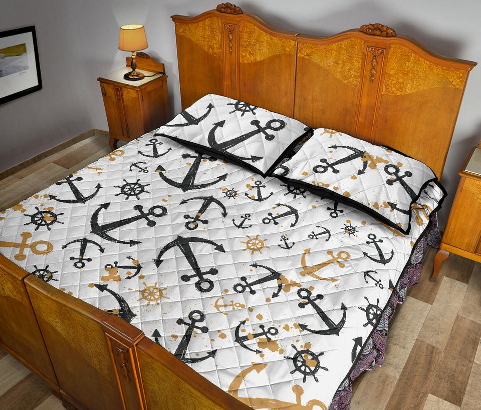 Anchors Rudders pattern Quilt Bed Set