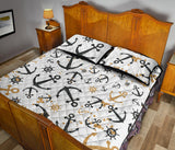 Anchors Rudders pattern Quilt Bed Set