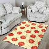 Tomato Dot Background Area Rug