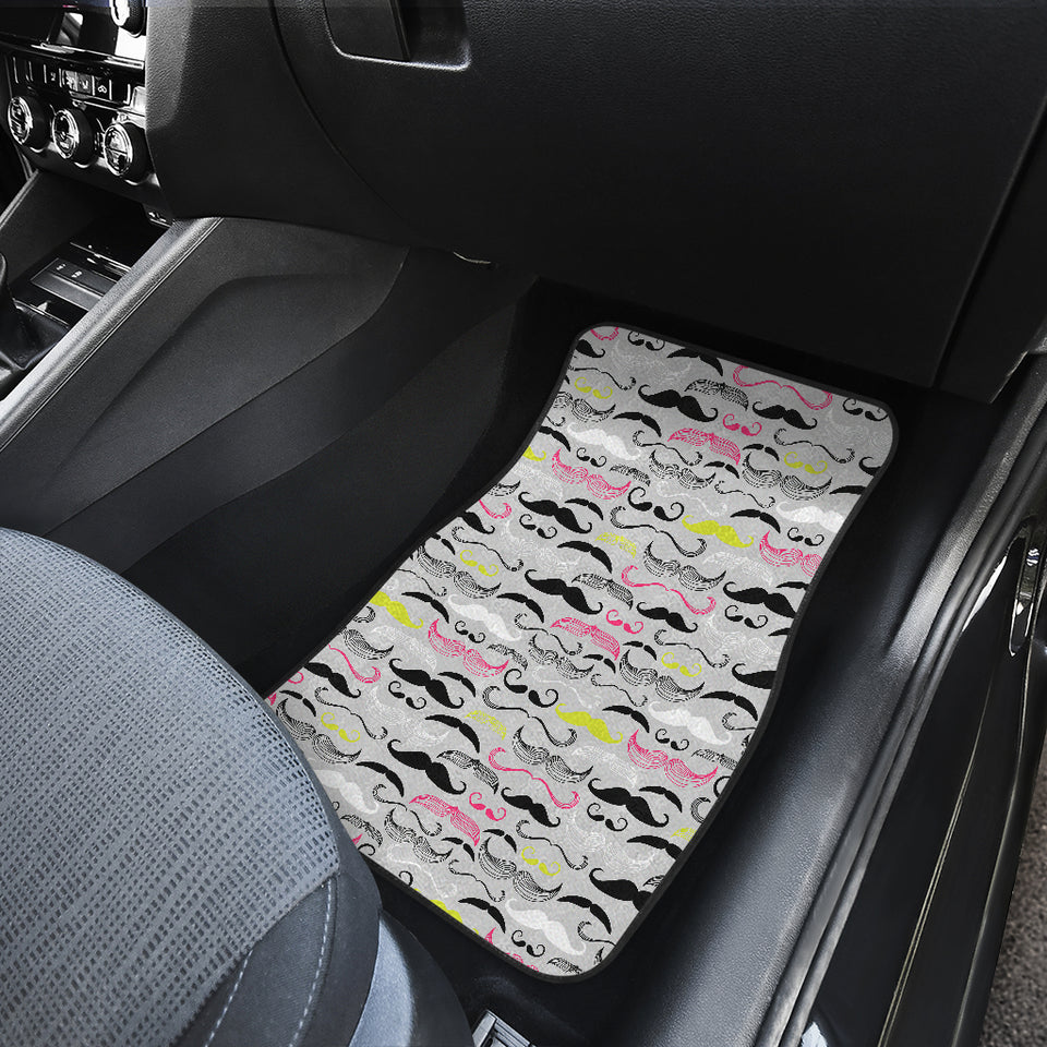 Mustache Beard Pattern Print Design 02 Front Car Mats