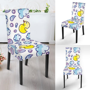 Duck Toy Pattern Print Design 01 Dining Chair Slipcover