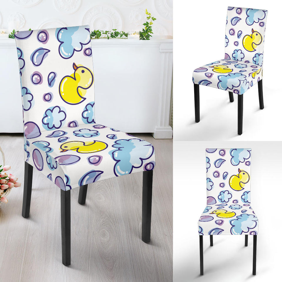 Duck Toy Pattern Print Design 01 Dining Chair Slipcover