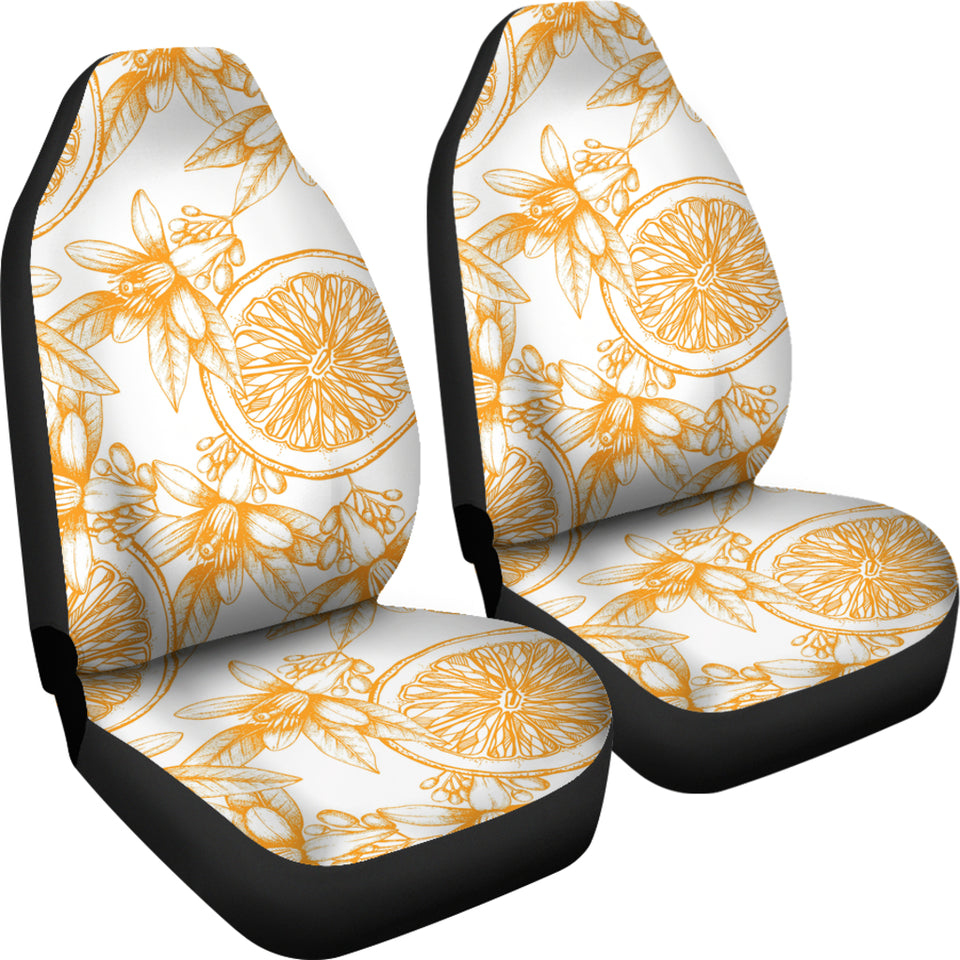 Hand Drawn Orange Fruit Pattern Universal Fit Car Seat Covers
