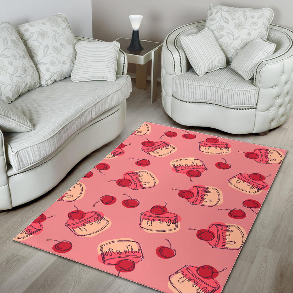 Cake Cherry Pattern Area Rug