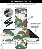 Bonsai red sun japanese pattern Chair Cover Protector