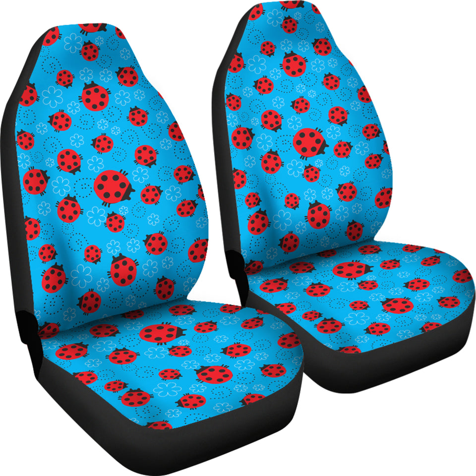 Ladybug Pattern Print Design 02 Universal Fit Car Seat Covers