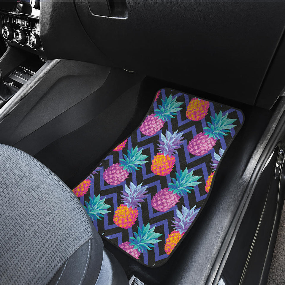 Pineapples Pattern Zigzag Background Front And Back Car Mats