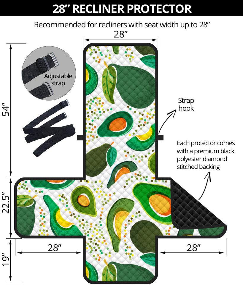 Avocado design pattern Recliner Cover Protector