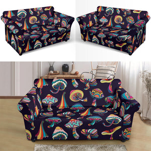 Colorful Mushroom Pattern Loveseat Couch Slipcover