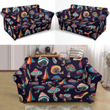 Colorful Mushroom Pattern Loveseat Couch Slipcover