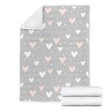 Heart Pattern Gray Background Premium Blanket