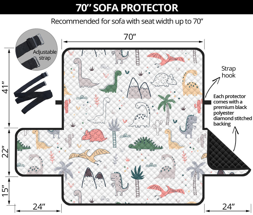 Cute cartoon dinosaurs tree pattern Sofa Cover Protector