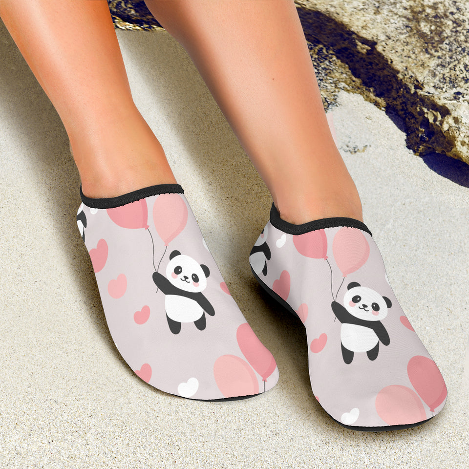 Cute Panda Ballon Heart Pattern Aqua Shoes