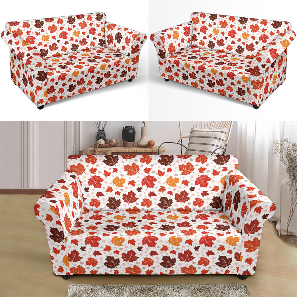 Colorful Maple Leaf Pattern Loveseat Couch Slipcover