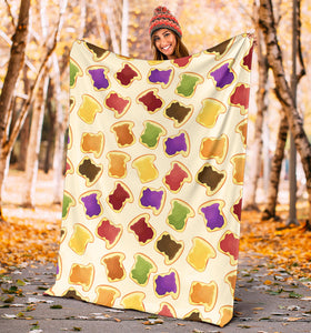 Bread Toast Pattern Print Design 02 Premium Blanket