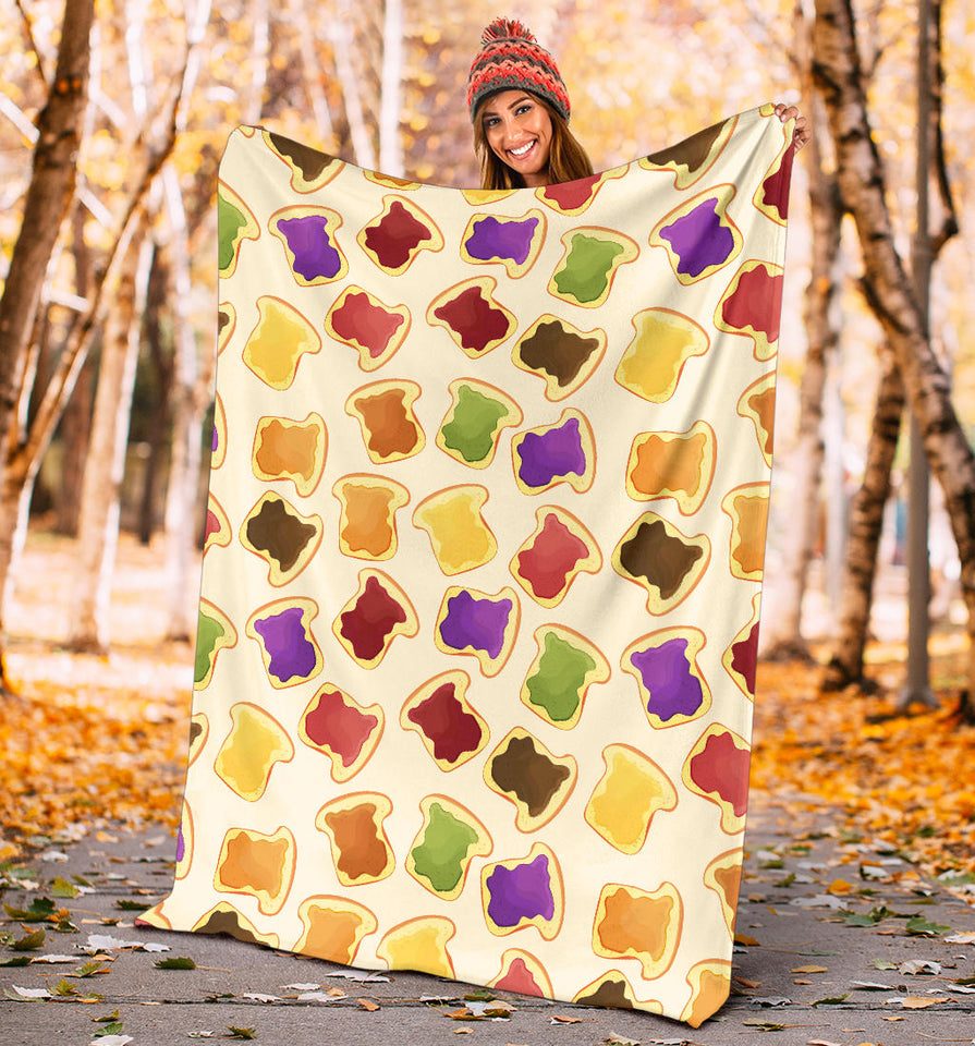 Bread Toast Pattern Print Design 02 Premium Blanket
