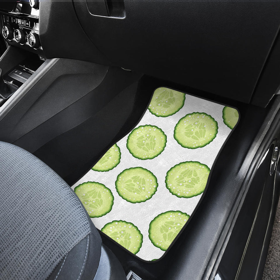Cucumber Slices Pattern Front And Back Car Mats