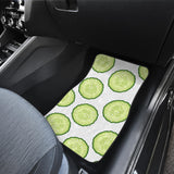 Cucumber Slices Pattern Front And Back Car Mats