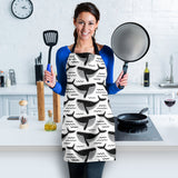 Black Whale Pattern Adjustable Apron