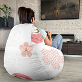 Daruma Japanese Wooden Doll Cherry Blossom Flower Pattern Bean Bag Cover