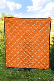 Engine Piston Orange Background Pattern Print Design 05 Premium Quilt