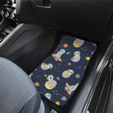 Cute Sloth Astronaut Star Planet Rocket Pattern Front And Back Car Mats