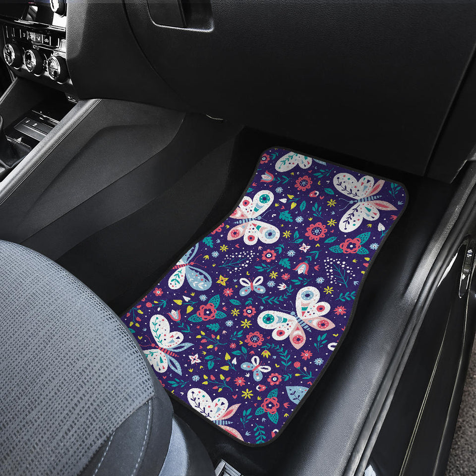 Colorful Butterfly Flower Pattern.Eps Front And Back Car Mats