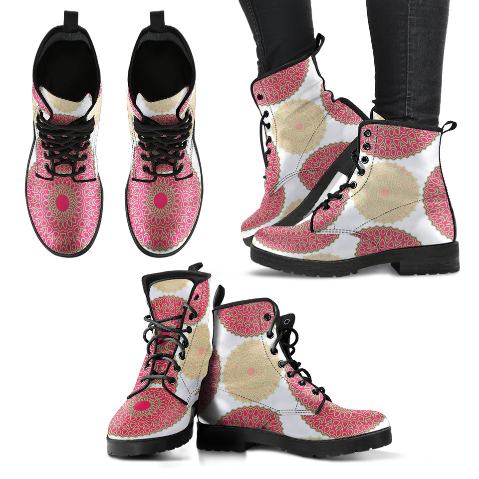 Circle Indian Pattern Leather Boots