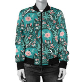 Elephants Jungle Pattern Women'S Bomber Jacket