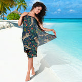 Raccoon Tropical Leaves Pattern Sarong