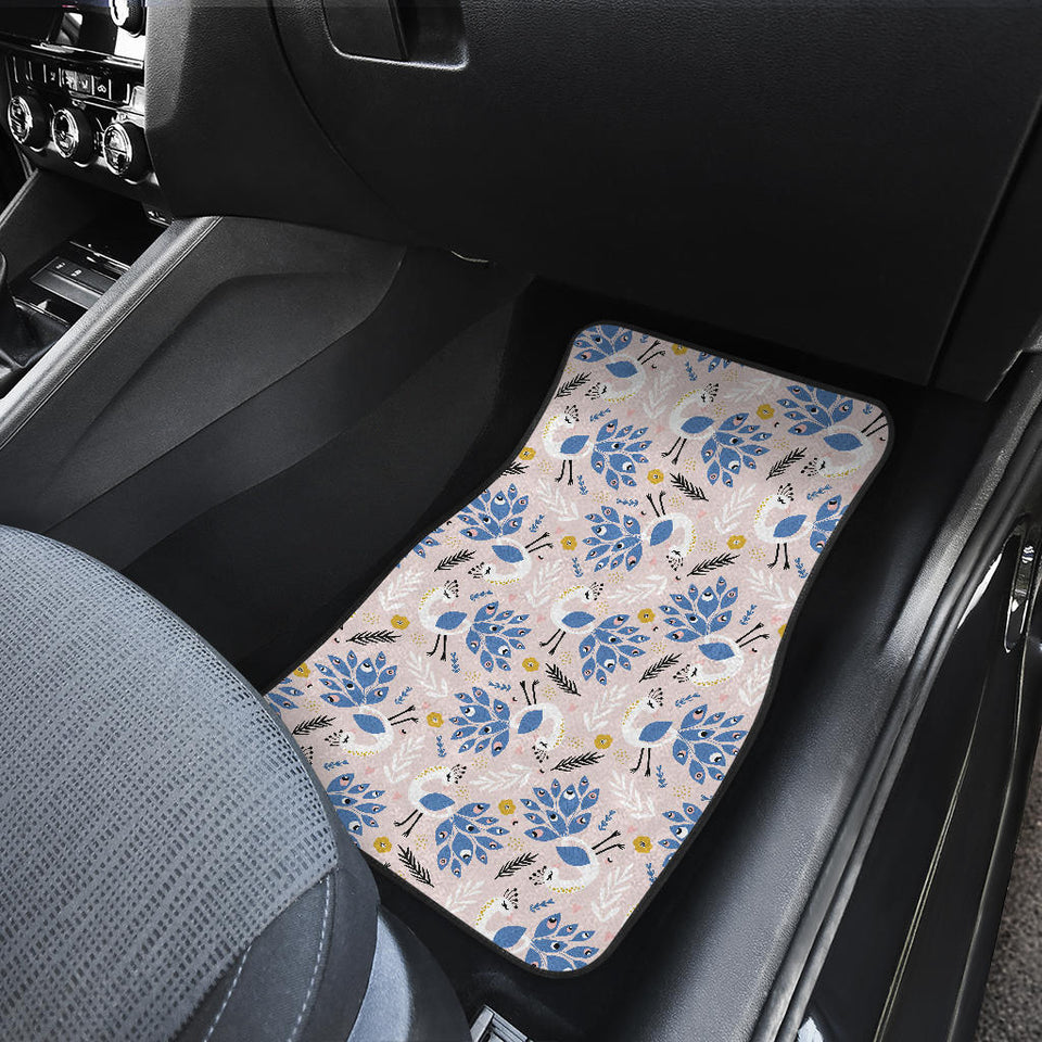 Cute Peacock Pattern Front Car Mats