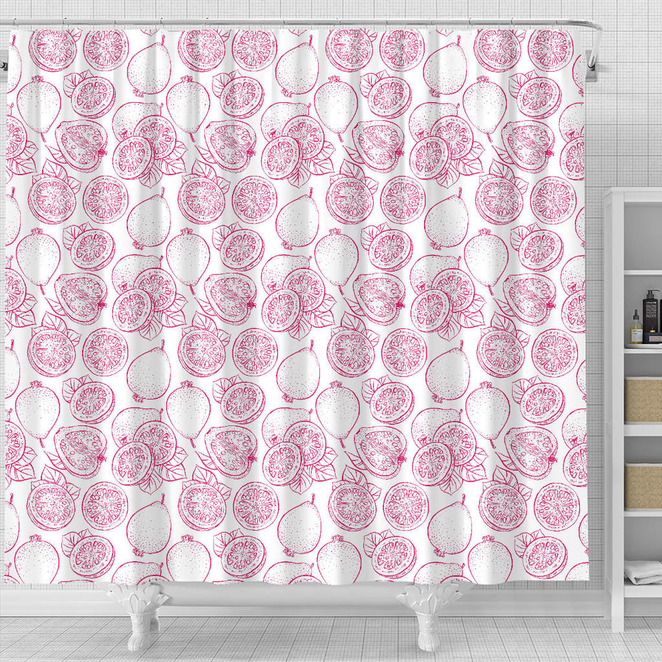 Sketch Guava Pattern Shower Curtain Fulfilled In US