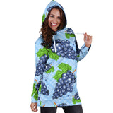 Watercolor Grape Pattern Women'S Hoodie Dress